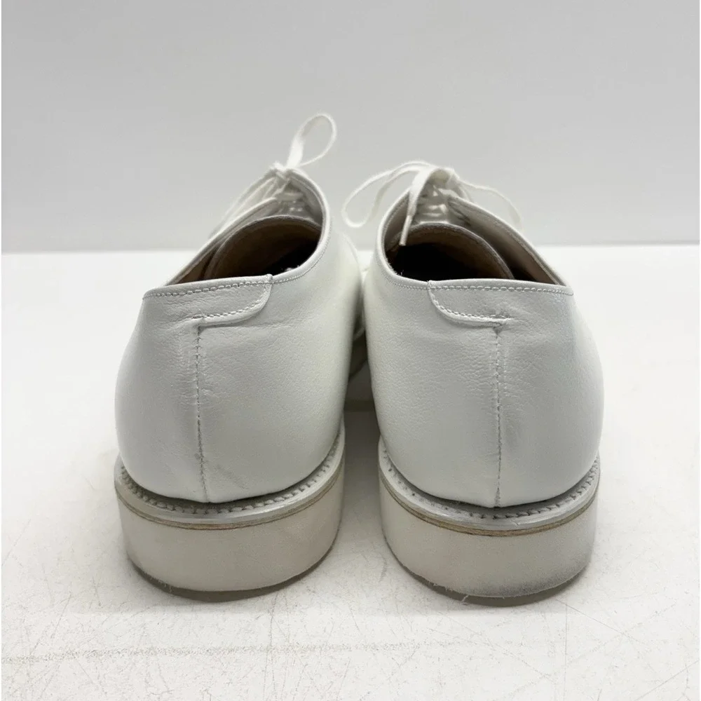 Alden 427 White Calfskin Plain Toe Dover Blucher Derby Shoes Men's Size 9.5 C/E